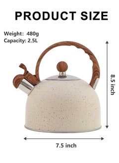 ShebSheb 2.5L Tea Pot for Stove Top,Stove top Whistling Stainless Steel Tea Kettle  - Image 4