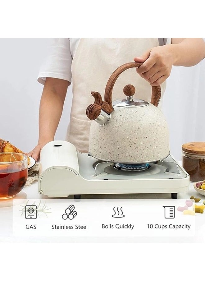ShebSheb 2.5L Tea Pot for Stove Top,Stove top Whistling Stainless Steel Tea Kettle  - Image 3
