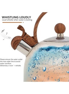 ShebSheb 2.5L Tea Pot for Stove Top,Stove top Whistling Stainless Steel Tea Kettle  - Image 2