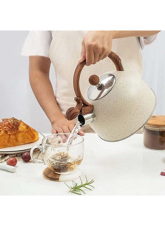 ShebSheb 2.5L Tea Pot for Stove Top,Stove top Whistling Stainless Steel Tea Kettle  - Image 5