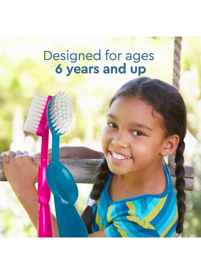 Radius Kidz Toothbrush Children'S Right Hand Bpa Free Ada Accepted Designed To Clean Teeth & Gums For Children 6 Years & Up - Green Blue Orange - Pack Of 3 - Image 2