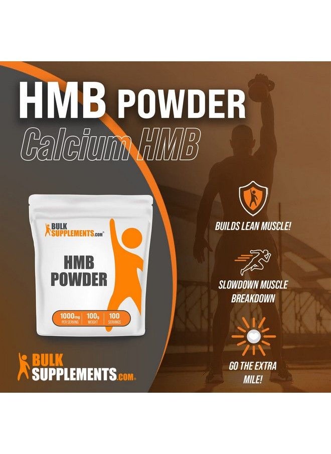 BULKSUPPLEMENTS.COM - Hmb Powder (Beta Hydroxy Beta Methylbutyrate) Hmb Supplement Hmb Free Acid Hmb 1000 Mg Calcium Hmb Hmb Powder Supplements 100 Servings (100 Grams 3.5 Oz) - Image 1