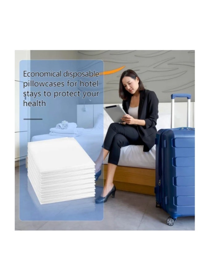 Disposable Pillow Case Covers,White Pillowfor Hotels Single Use Pillowcase,Non Woven Pillow Covers,Disposable Portable Bedding for Travel,Disposable Home Bedding Supplies(10 Pcs) - Image 4