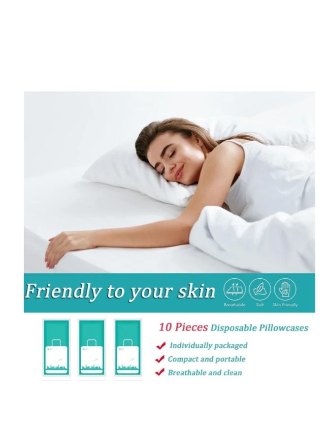 Disposable Pillow Case Covers,White Pillowfor Hotels Single Use Pillowcase,Non Woven Pillow Covers,Disposable Portable Bedding for Travel,Disposable Home Bedding Supplies(10 Pcs) - Image 3