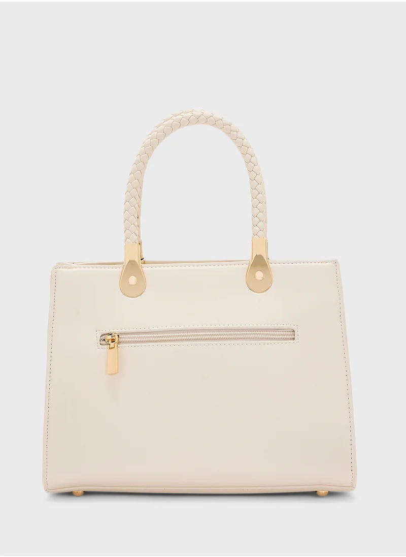 Khizana Croc Print Satchel Bag