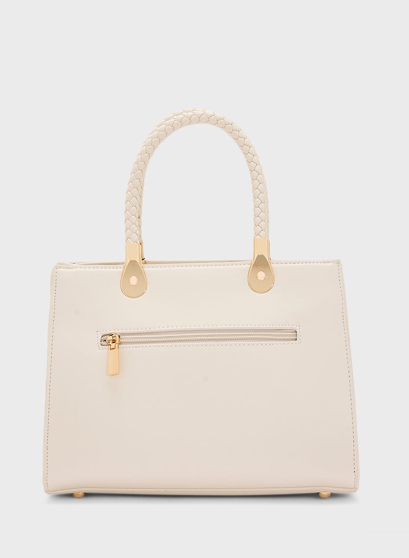 Khizana Croc Print Satchel Bag  - Image 2