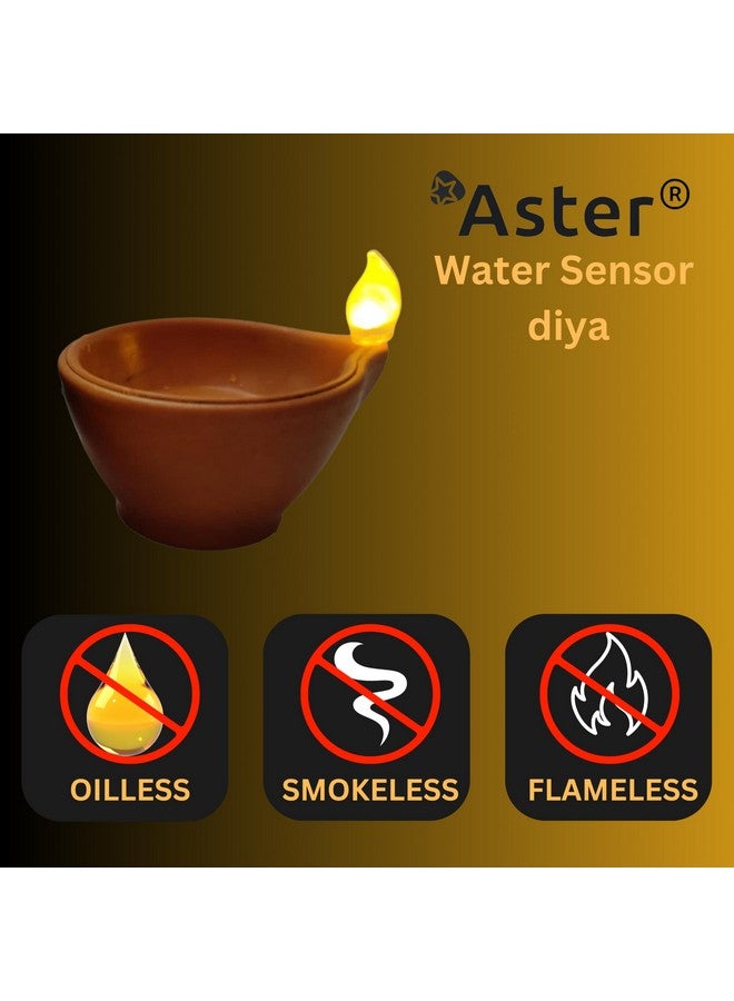 Aster Water Sensor LED Light Diya | Flameless & Smokeless Warm Ambient Tea Ligth Candles for Diwali , New Year Home / Mandir Decoration (24) - Image 3