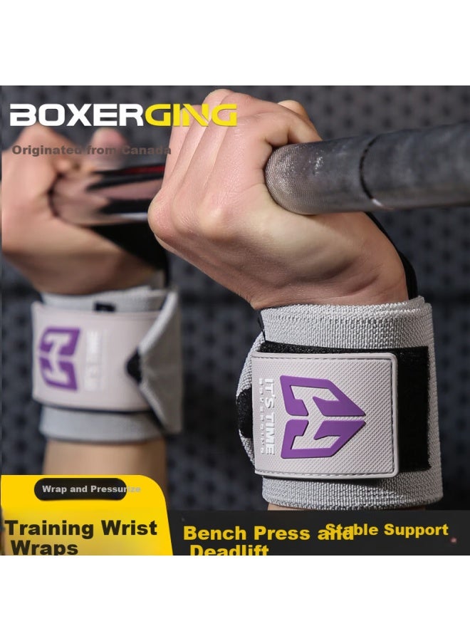 Gingpai Sport Fitness Wrist Support Men Wrist Sprain Pain Relief Women Compression Strap Sports Protection Professional Bench Press Deadlift Purple Hard Version - Image 1