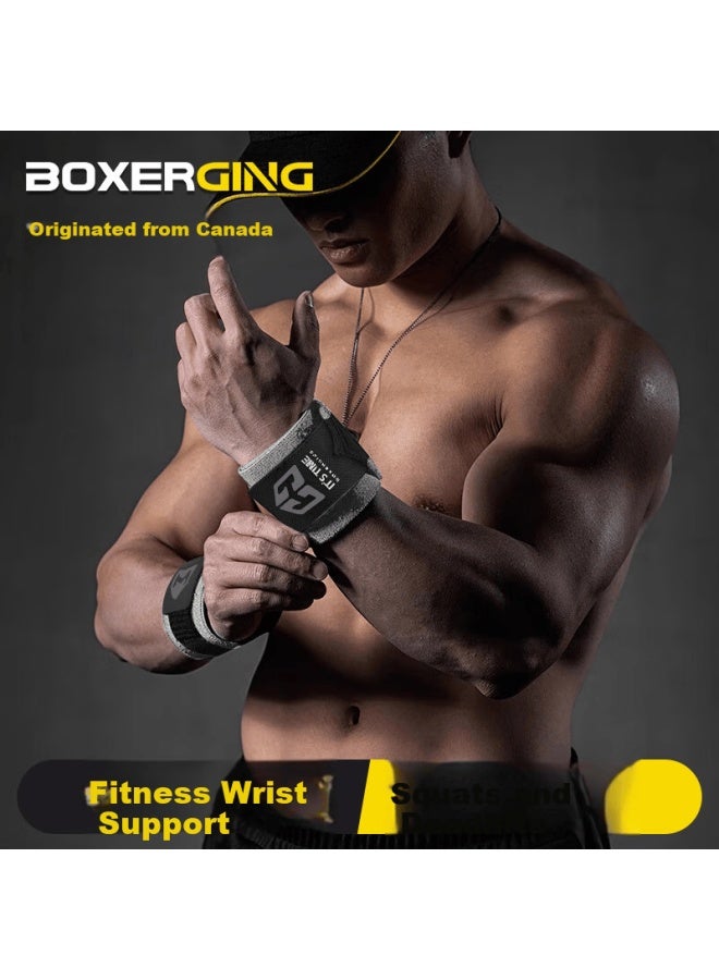 Gingpai Sport Fitness Wrist Support Men Wrist Sprain Pain Relief Women Compression Strap Sports Protection Professional Bench Press Deadlift Purple Hard Version - Image 4