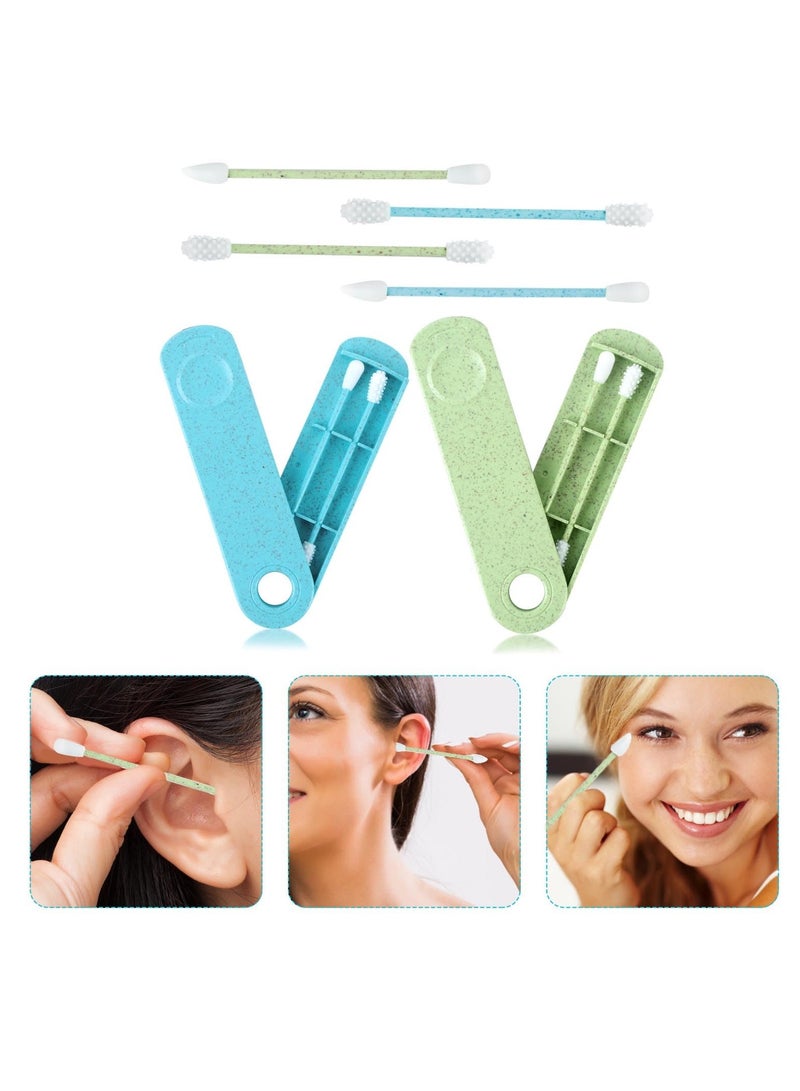 SYOSI Reusable Double-Tipped Silicone Cotton Swabs, 2 Pcs Washable and Portable Makeup Remover Swabs, Ideal for Gentle Dirt and Grease Removal - Image 5
