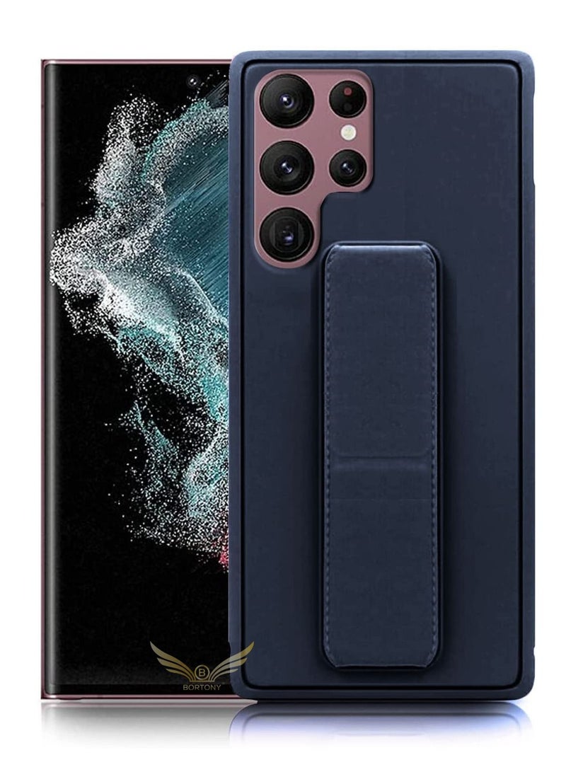 BORTONY Galaxy S22 Ultra Car Mount Kickstand And Finger Grip Case Cover For Samsung Galaxy S22 Ultra - Image 1