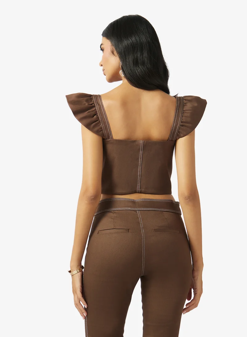 Fyor  Zip Front Corset Crop Top for Women | Best Price UAE