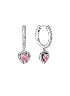 PANDORA Pandora Timeless Women's Classic Versatile Fashion Cubic Zirconia 925 Silver Shining Halo Earrings Gift 291445C01  - Image 1