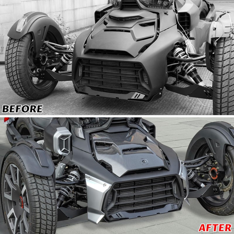SAUTVS Silver Color Front Grill Trims for Can-Am Ryker, Lower Grill Protector for Can Am Ryker 600 900 Sport & Ryker Rally Edition All Models Accessories (Replace OEM 219400947) - Image 5