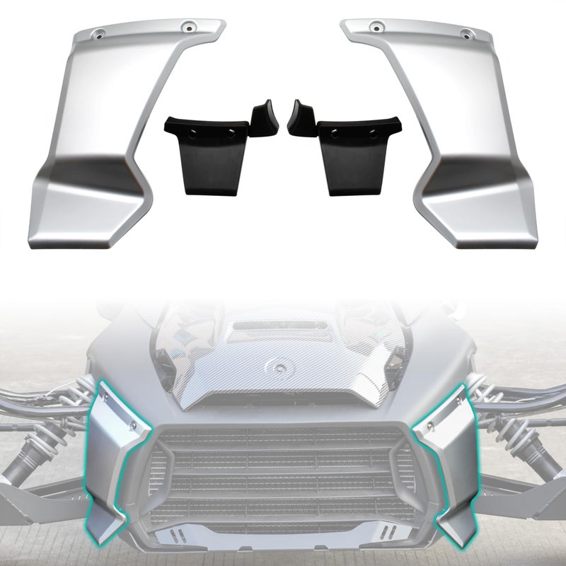 SAUTVS Silver Color Front Grill Trims for Can-Am Ryker, Lower Grill Protector for Can Am Ryker 600 900 Sport & Ryker Rally Edition All Models Accessories (Replace OEM 219400947) - Image 1