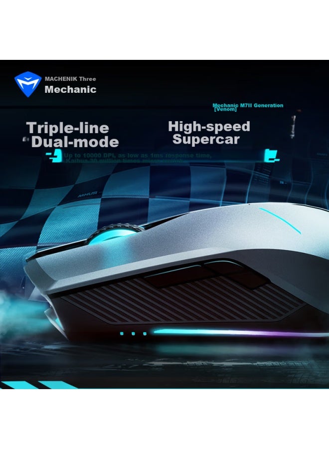 MACHENIKE Machenic [national Subsidy 15%] M721 Wireless Gaming Mouse Wired E-sports Laptop Mouse Office Mechanical Mouse Rechargeable Dual-mode 1000dpi Black  - Image 2