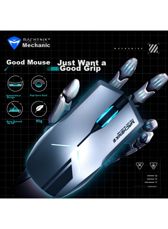 MACHENIKE Machenic [national Subsidy 15%] M721 Wireless Gaming Mouse Wired E-sports Laptop Mouse Office Mechanical Mouse Rechargeable Dual-mode 1000dpi Black  - Image 3