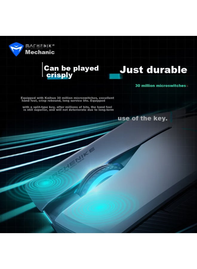 Machenic [national Subsidy 15%] M721 Wireless Gaming Mouse Wired E-sports Laptop Mouse Office Mechanical Mouse Rechargeable Dual-mode 1000dpi Black