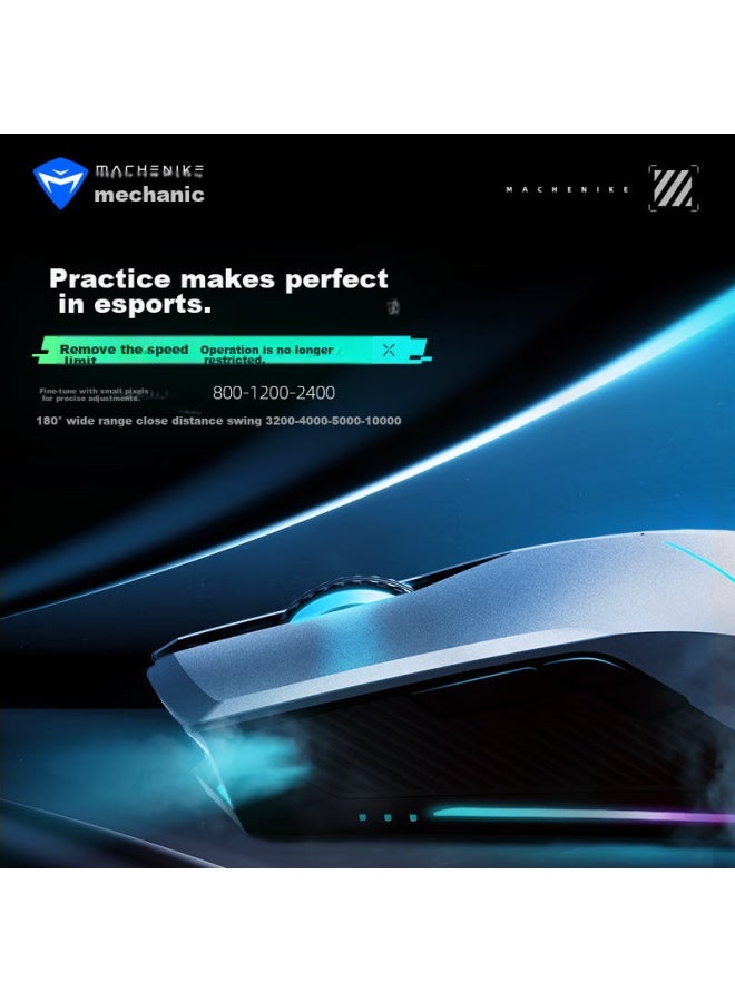 MACHENIKE Machenic [national Subsidy 15%] M721 Wireless Gaming Mouse Wired E-sports Laptop Mouse Office Mechanical Mouse Rechargeable Dual-mode 1000dpi Black  - Image 5
