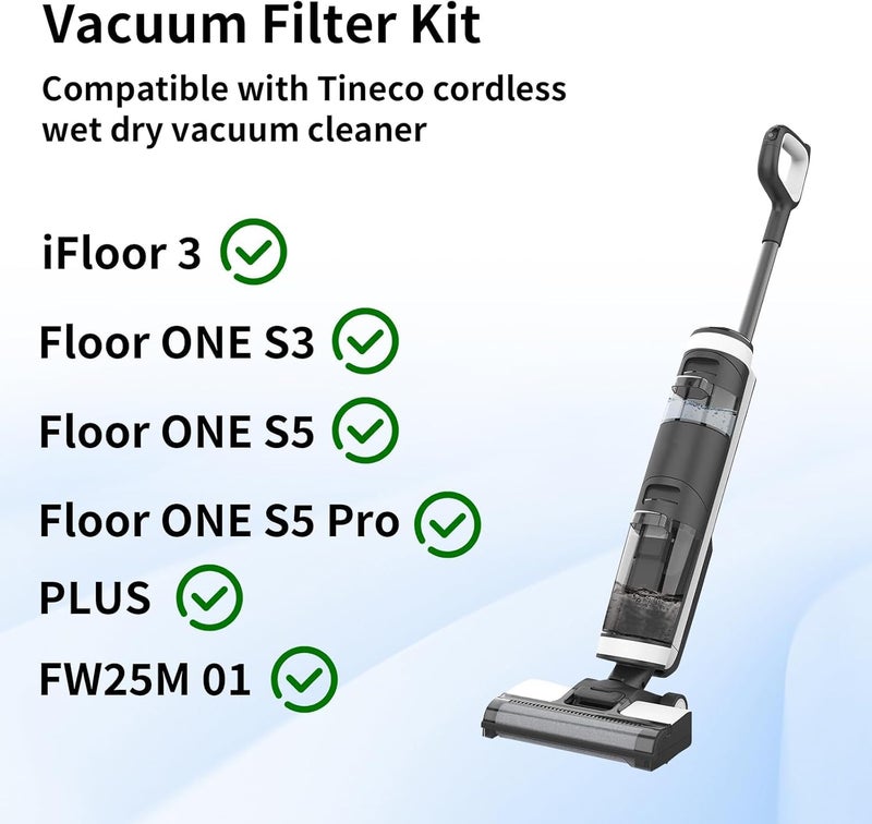 keluke 4 Pack Vacuum Filter Replacement Compatible with Tineco iFloor 3/ Floor One S3 Cordless Vacuum Cleaner,4 Replacement Filters - Image 2