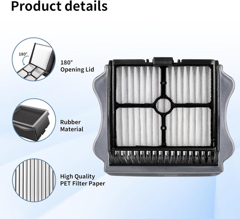 keluke 4 Pack Vacuum Filter Replacement Compatible with Tineco iFloor 3/ Floor One S3 Cordless Vacuum Cleaner,4 Replacement Filters - Image 4