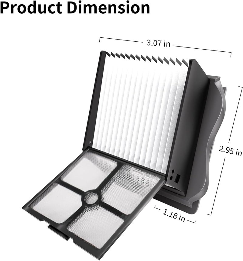 keluke 4 Pack Vacuum Filter Replacement Compatible with Tineco iFloor 3/ Floor One S3 Cordless Vacuum Cleaner,4 Replacement Filters - Image 5