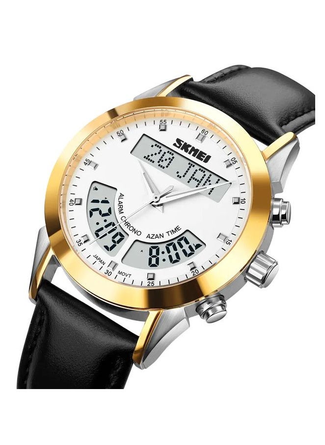 SKMEI Skmei Gold, Black & Silver Q036 Waterproof Digital Quartz Watch, Qibla, Azan Alert  - Image 2