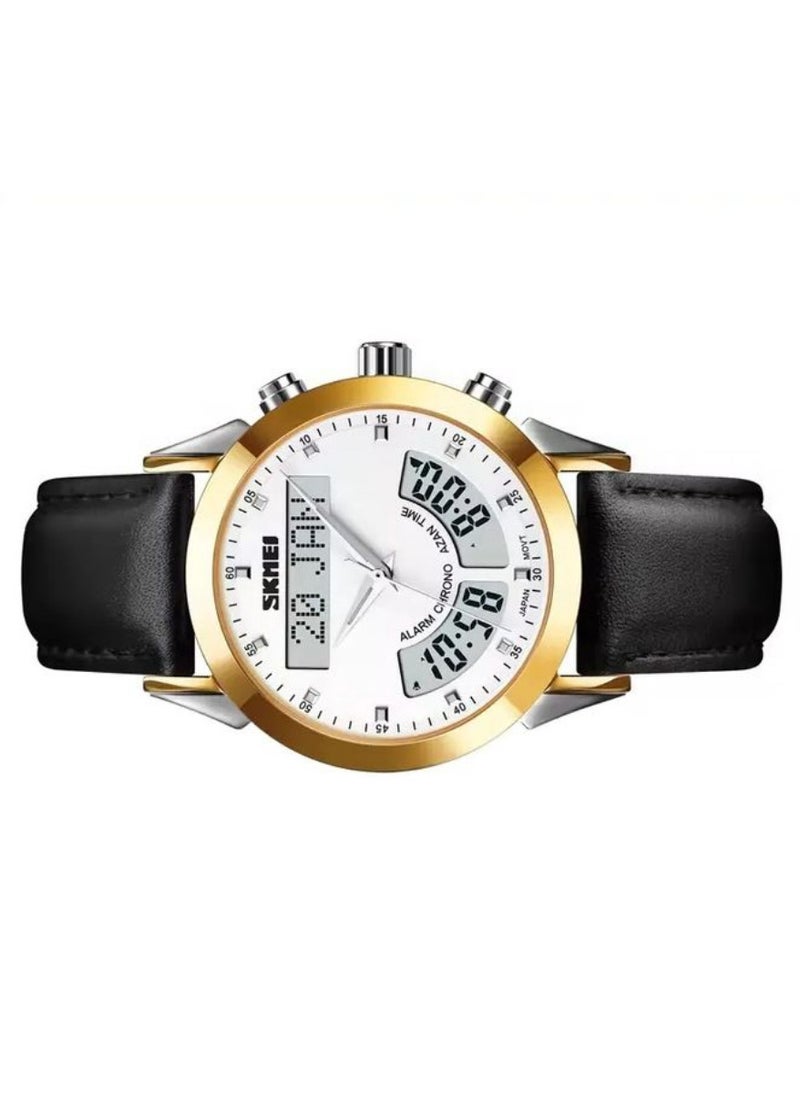 SKMEI Skmei Gold, Black & Silver Q036 Waterproof Digital Quartz Watch, Qibla, Azan Alert  - Image 3