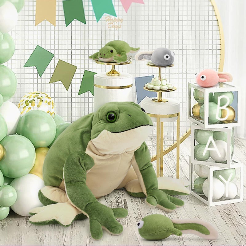 MaoGoLan Frog Stuffed Animal Plush Toys,Green Mommy Frog Plush and 4 Baby Frog Toys for Kids,Cute Plush Toad Toys,Soft Stuffed Frog Gifts for Baby Shower Birthday Decor Holiday - Image 5