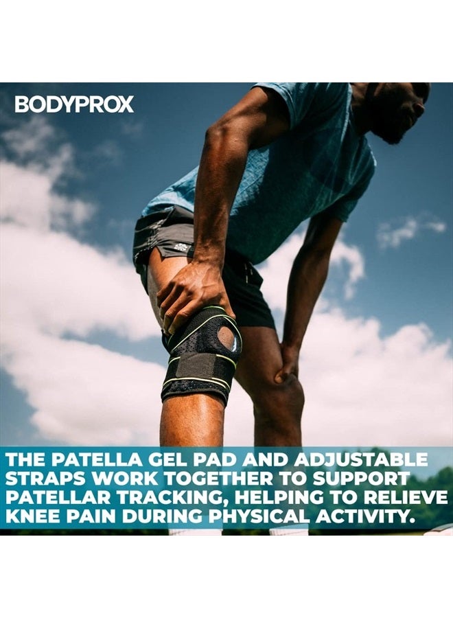 Bodyprox دعامة للركبة مع مثبتات جانبية ووسادات جل للركبة لدعم الركبة - Image 5