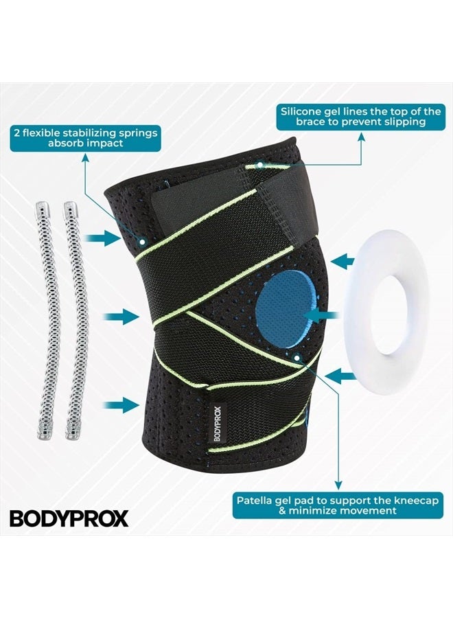 Bodyprox دعامة للركبة مع مثبتات جانبية ووسادات جل للركبة لدعم الركبة - Image 2