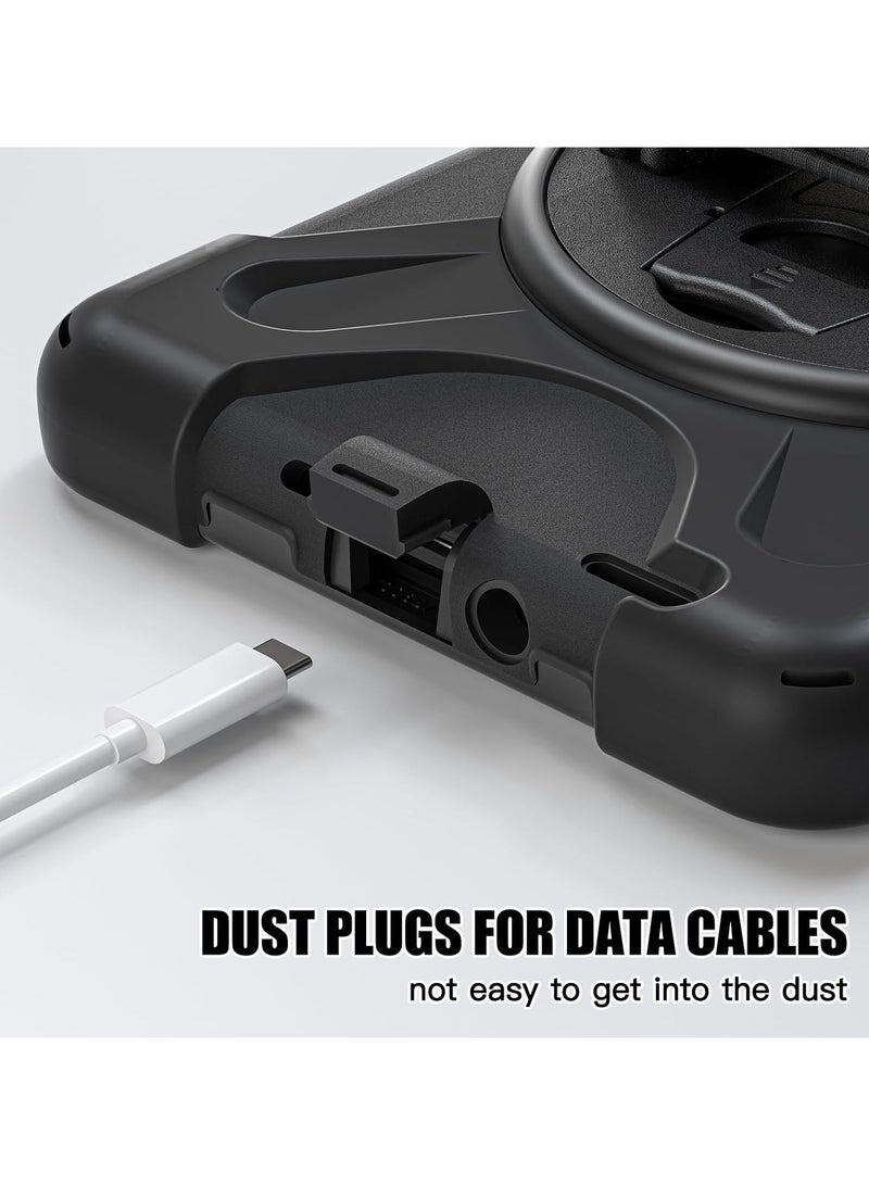 Case for Samsung Galaxy Tab Active 5 (2024), Drop-proof Smart Tablet Case with 360° Rotatable Hand Strap Holder and Shoulder Strap for Kids - Image 4