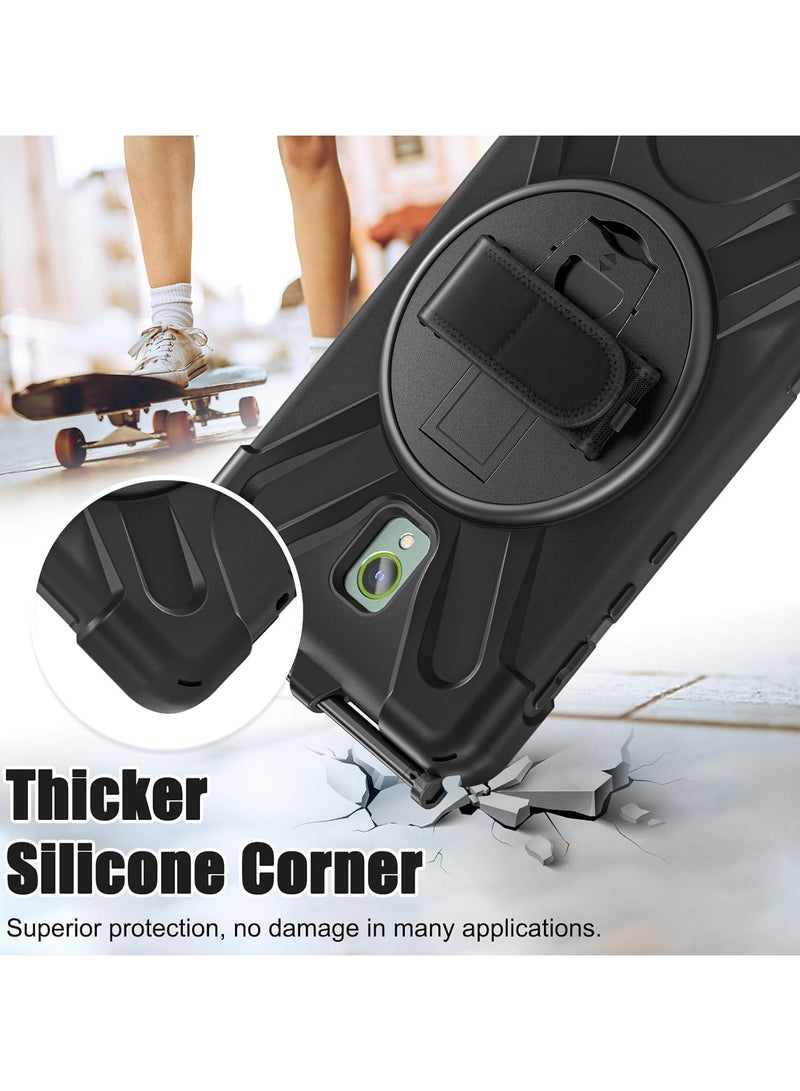 Case for Samsung Galaxy Tab Active 5 (2024), Drop-proof Smart Tablet Case with 360° Rotatable Hand Strap Holder and Shoulder Strap for Kids - Image 5