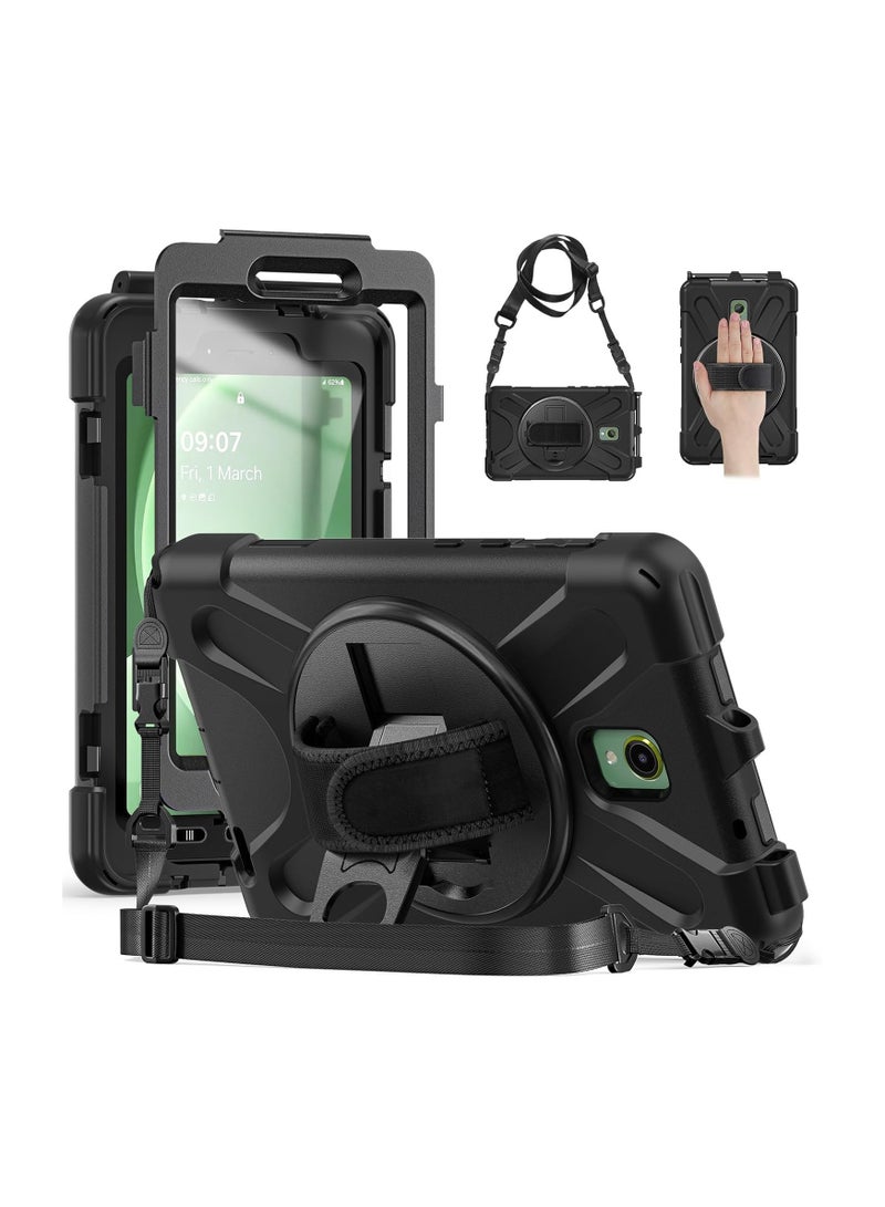 Case for Samsung Galaxy Tab Active 5 (2024), Drop-proof Smart Tablet Case with 360° Rotatable Hand Strap Holder and Shoulder Strap for Kids - Image 1