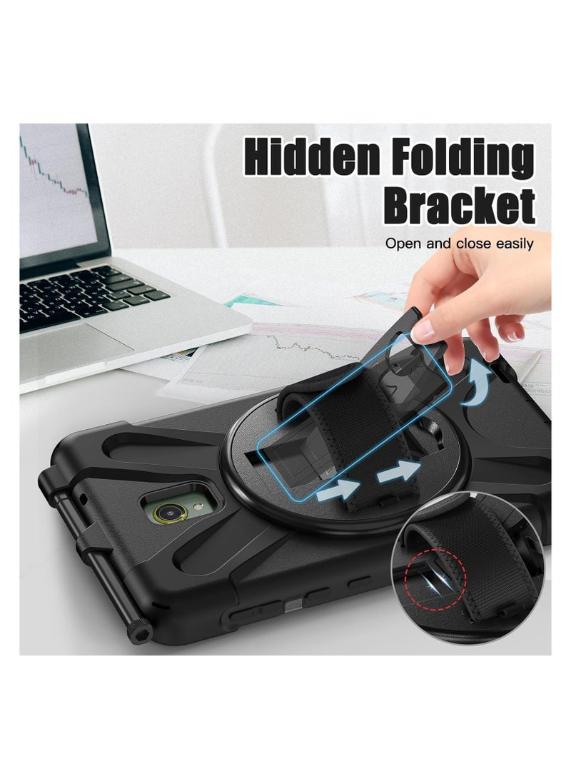 Case for Samsung Galaxy Tab Active 5 (2024), Drop-proof Smart Tablet Case with 360° Rotatable Hand Strap Holder and Shoulder Strap for Kids - Image 3