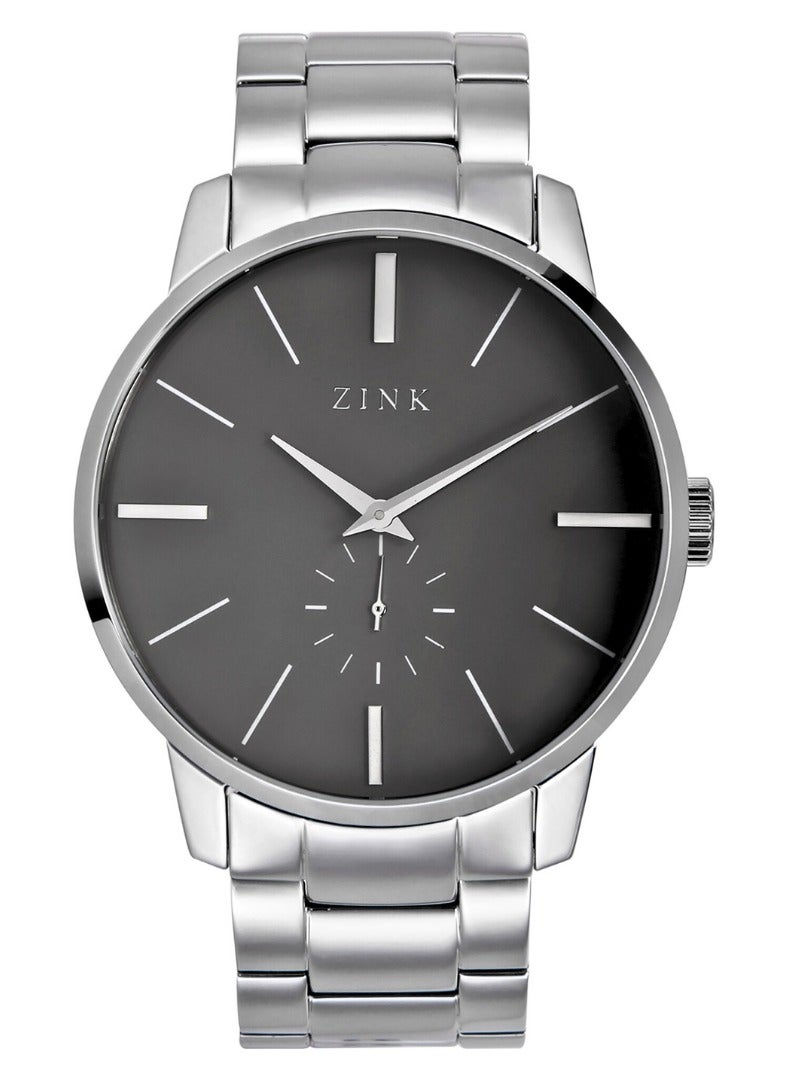 زنك ساعة ZINK ZK126G5SS-36 الأنيقة - ساعة رجالية عصرية بمينا رمادي وسوار فضي - Image 1