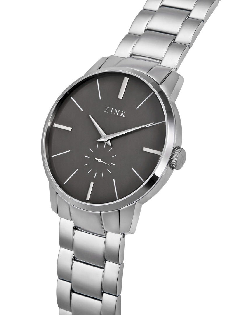 زنك ساعة ZINK ZK126G5SS-36 الأنيقة - ساعة رجالية عصرية بمينا رمادي وسوار فضي - Image 2