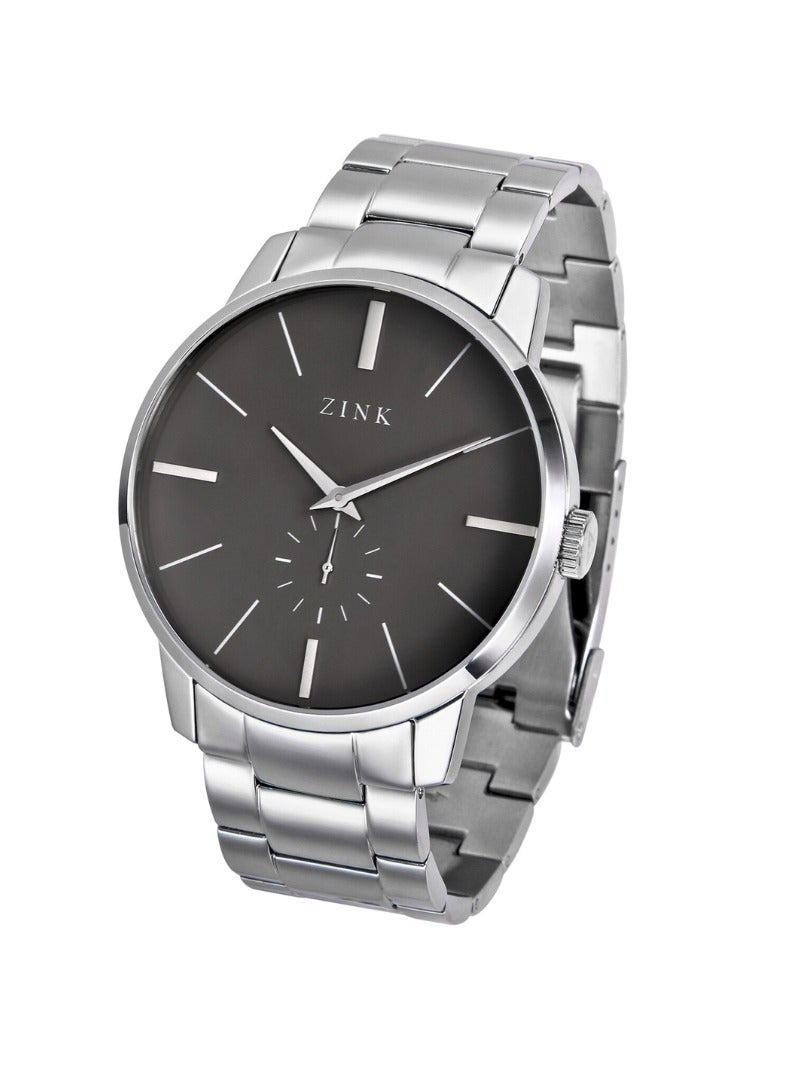 زنك ساعة ZINK ZK126G5SS-36 الأنيقة - ساعة رجالية عصرية بمينا رمادي وسوار فضي - Image 3