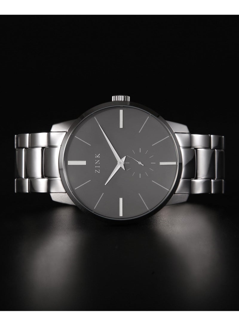 زنك ساعة ZINK ZK126G5SS-36 الأنيقة - ساعة رجالية عصرية بمينا رمادي وسوار فضي - Image 5