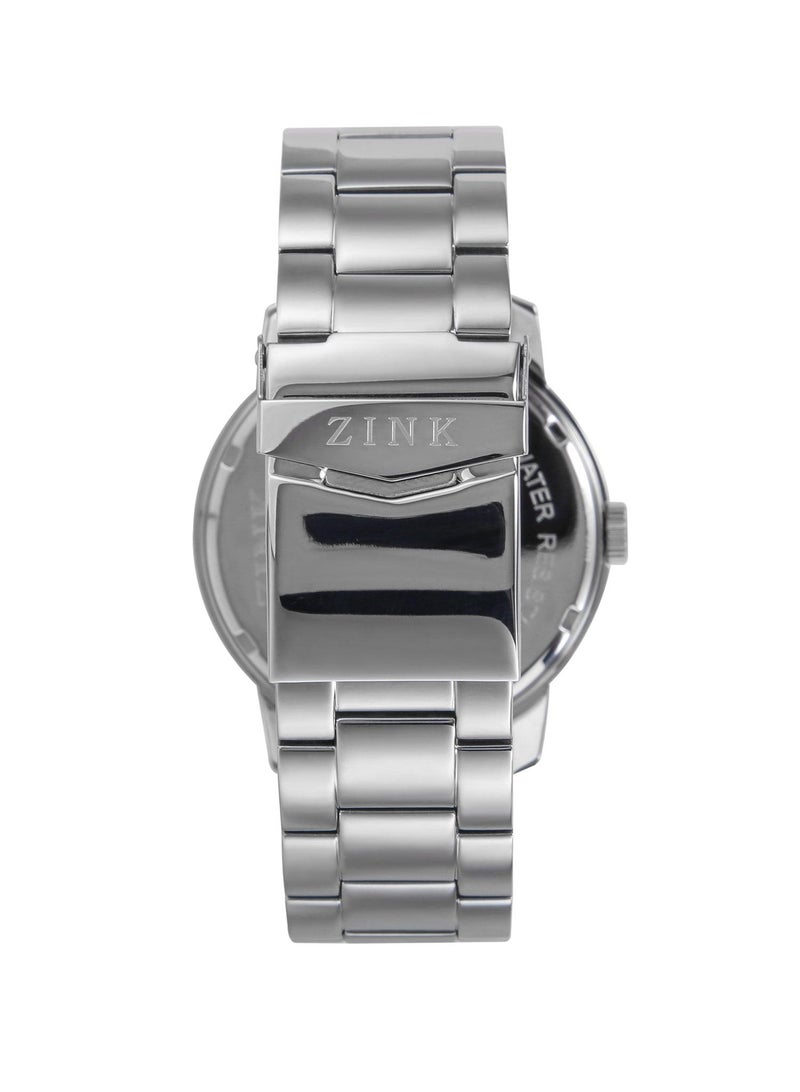 زنك ساعة ZINK ZK126G5SS-36 الأنيقة - ساعة رجالية عصرية بمينا رمادي وسوار فضي - Image 4
