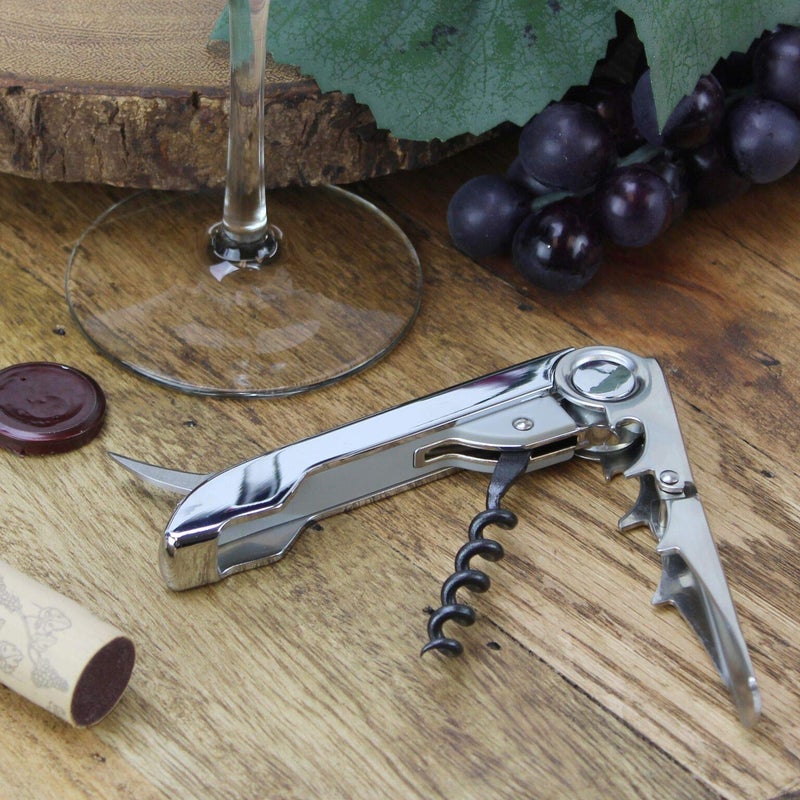 Vinturi All-In-One Waiter's Corkscrew Bottle Opener and Foil Cutter, Silver - Image 4