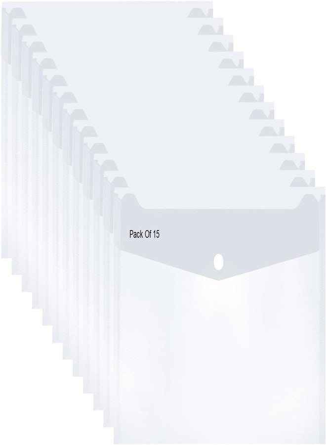 حافظة ملفات شفافة من شاينينغ زون، مقاس A4، FS، ومقاس قانوني، لحفظ المستندات والشهادات، مناسبة للمكاتب والطلاب، حاوية بلاستيكية شفافة للأوراق والقرطاسية - عبوة من 15 قطعة - Image 1