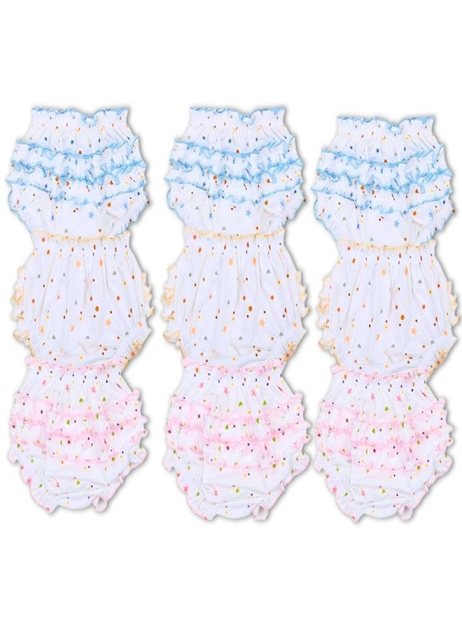 Lala Maneet - Cotton Fabric White Color Frill Panty for Baby Girl | Inner Wear Drawer | Bloomer Underwear Brief Girl Frill Panty | Casual Nikker for Baby Girls -0-3 Months Pack of 9 - Image 1