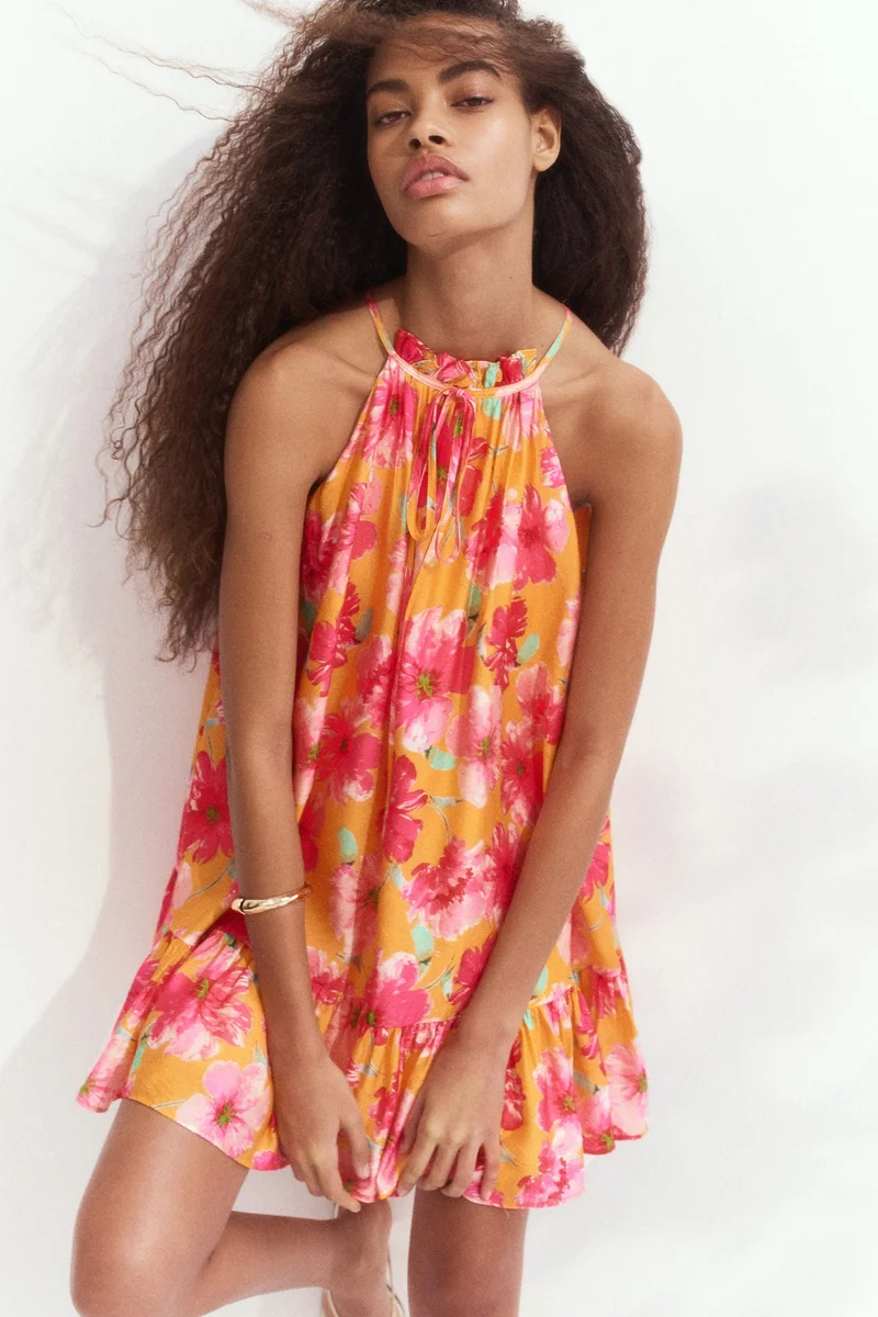 H&M Frill-detail sleeveless dress