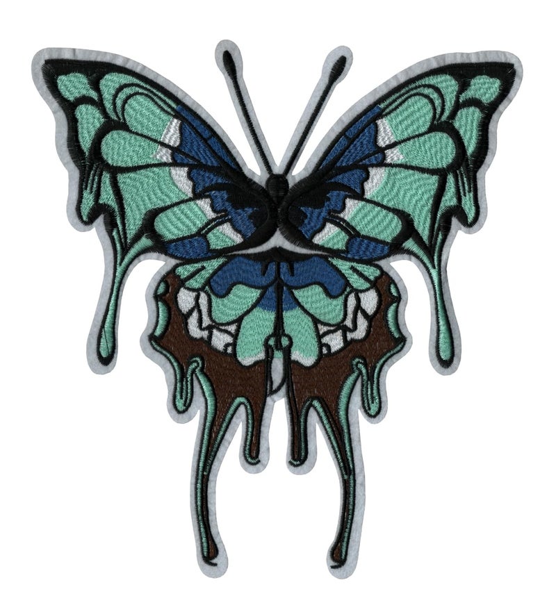 Generic Giant Butterfly Applique Embroidered Sew-on Patch ; Size: 28.5cm x 25.5cm for Jackets, Bags, T-Shirts, Jeans, Outdoor Clothing ; Imported from Malaysia (1 Piece). (Code: XL-22) 