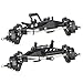 VNUHV Aluminum 4WS Offset Portal Axle Set with Servo Mount for 110 4 Wheel Steering LCG Chassis Comp Rigs Capra H10 Optic Front Rear Black - Image 2