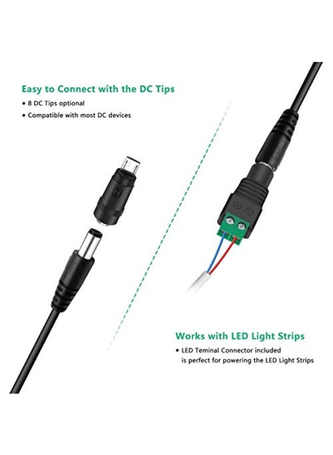 SEBA 30W Universal AC/DC Adapter Switching Power Supply with 8 Selectable Adapter Plugs，for 3V 4.5V 5V 6V 7.5V 9V 12V Household Electronics and LED Strip - 2000mA Max - Image 5
