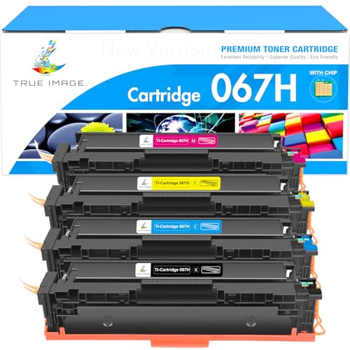 TRUE IMAGE 067 067H Toner Cartridge Set MF656Cdw MF654Cdw Compatible for Canon 067H 067 Color ImageCLASS LBP632CDW MF653Cdw LBP633CDW MF651CW LBP631CW Printer High Yield Ink (4 Pack) - Image 1
