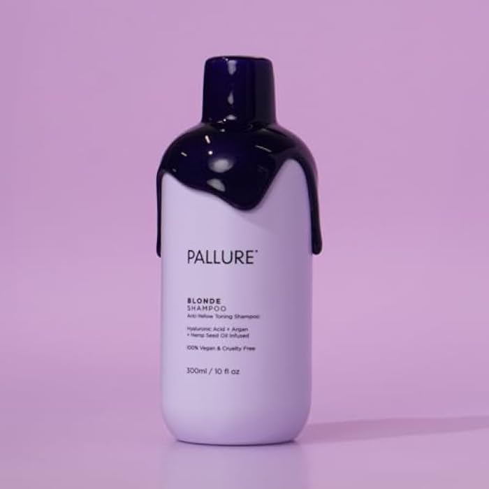 Pallure شامبو بالور بلوند تونينغ، يقلل من اللون النحاسي والأصفر - للشعر الأشقر، البلاتيني، المبيض، والفضي، نباتي وخالي من القسوة (10.14 أونصة سائلة) - Image 4