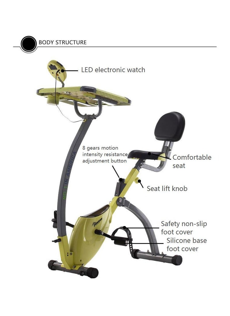 Generic - Home Exercise Bike Super Quiet Two way Folding Magnetic Control Exercise Bike Spinning Bike With a Computer Desk - Image 1